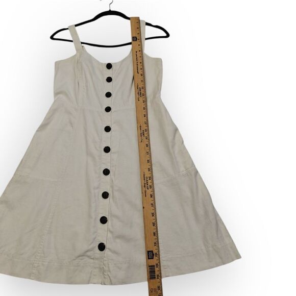 Madewell Linen Cotton Blend Cream Button-Front Dress Sz 6 - Picture 4 of 6